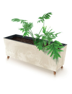 Skrzynka donica Uran 77 cm efekt betonu - kremowa 2