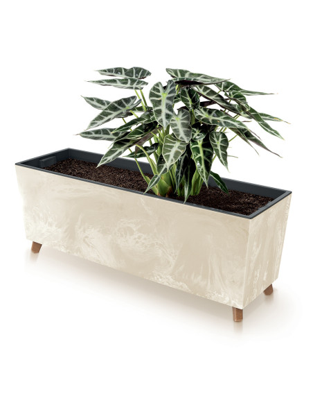 Skrzynka donica Uran 77 cm efekt betonu - kremowa