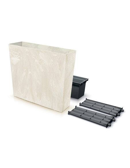 Wysoka skrzynka donica efekt betonu Uran 77 cm - kremowa