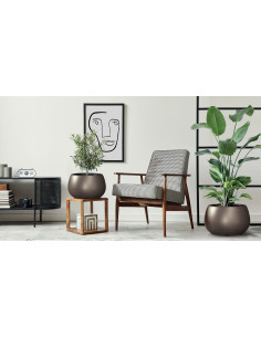 Doniczka okrągła z wkładem Hera 37cm - kawa 2