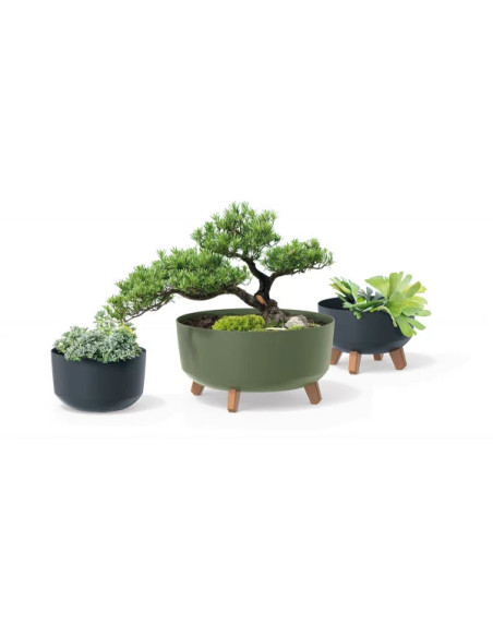 Doniczka okrągła na nóżkach Gracja 39 cm -biała