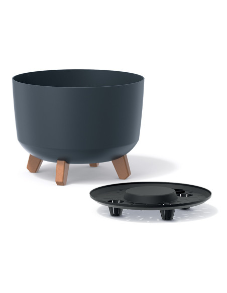 Doniczka okrągła na nóżkach Gracja 39 cm - antracyt