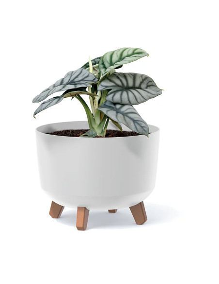 Doniczka okrągła na nóżkach Gracja 37,9 cm - biała