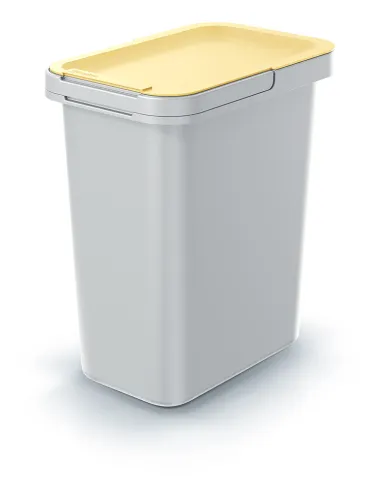Kosze na śmieci białe z kolorowymi pokrywami- zestaw pojemników 4 x 12L