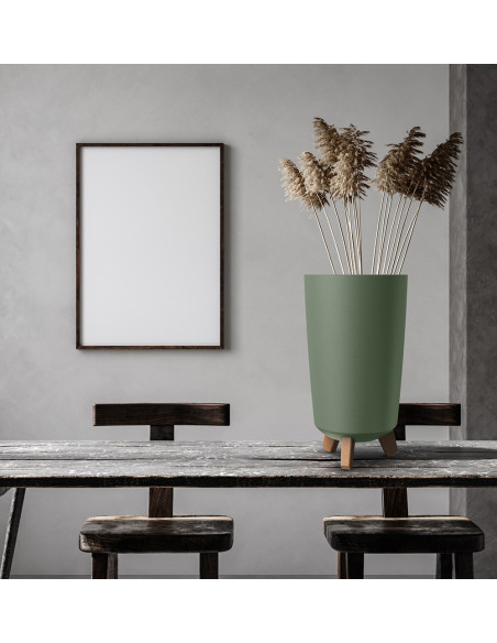 Doniczka wysoka z nóżkami Gracja 23,9 cm - antracytowa