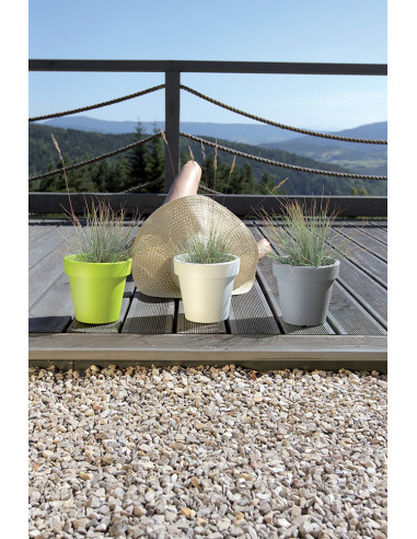 Duża okrągła donica 60 cm 55L - biała