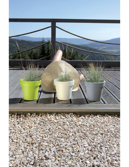 Duża okrągła donica 60 cm 55L - biała