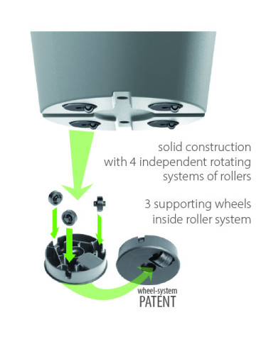 Duża okrągła donica 60 cm 55L - antracytowa