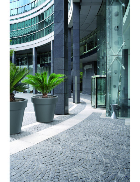 Duża okrągła donica 60 cm 55L - antracytowa