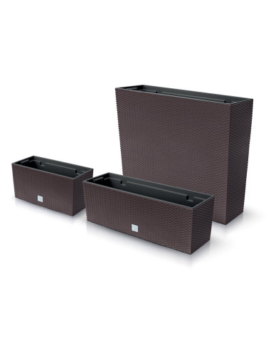Donica skrzynka rattan Ratio 58 cm - umbra (ciemny brąz)