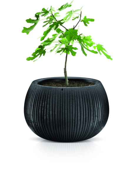 Okrągła doniczka 29 cm - czarny beton