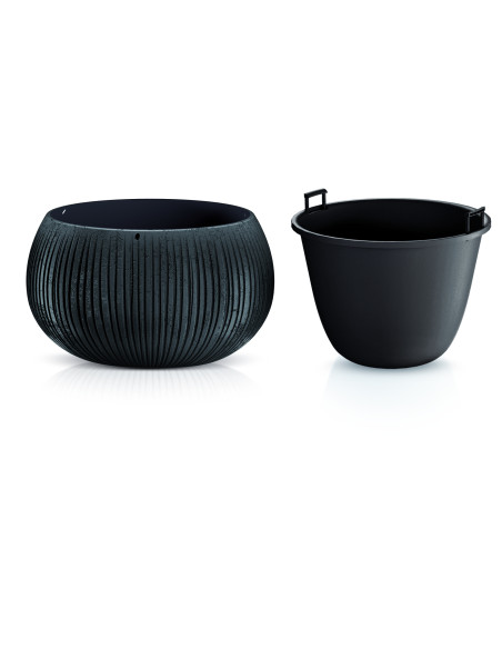 Okrągła doniczka 29 cm - czarny beton