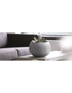 Okrągła doniczka 37 cm - czarny beton 2