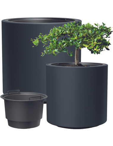 Doniczka  z wkładem Hera 30 cm - antracytowa