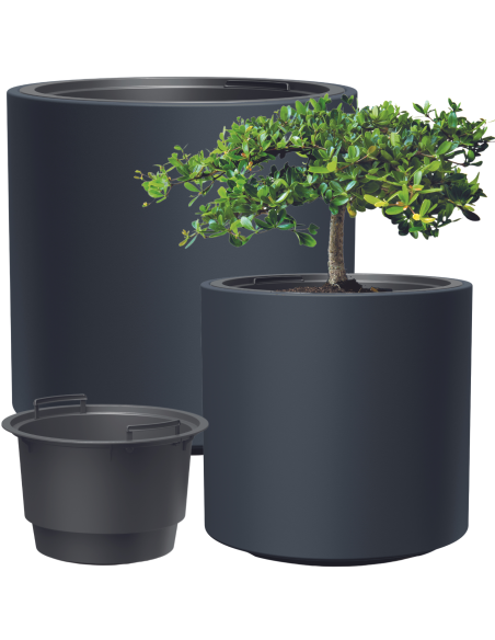 Doniczka  z wkładem Hera 30 cm - antracytowa