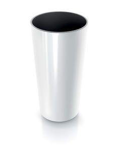 Doniczka wysoka z wkładem 47,6 cm - biały połysk