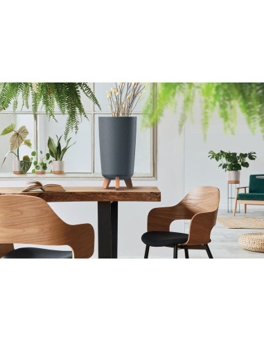 Doniczka wysoka z nóżkami Gracja 23,9 cm - marengo