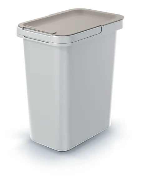 Kosze na śmieci białe z kolorowymi pokrywami- zestaw pojemników 4 x 12L