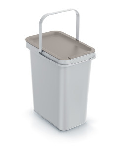 Kosze na śmieci białe z kolorowymi pokrywami- zestaw pojemników 4 x 12L 2