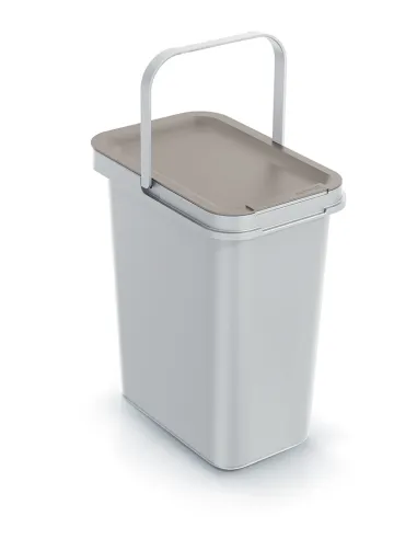 Kosze na śmieci białe z kolorowymi pokrywami- zestaw pojemników 4 x 12L