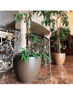 Donica duża mrozoodporna okrągła Hera 57 cm - brąz / kawa 2