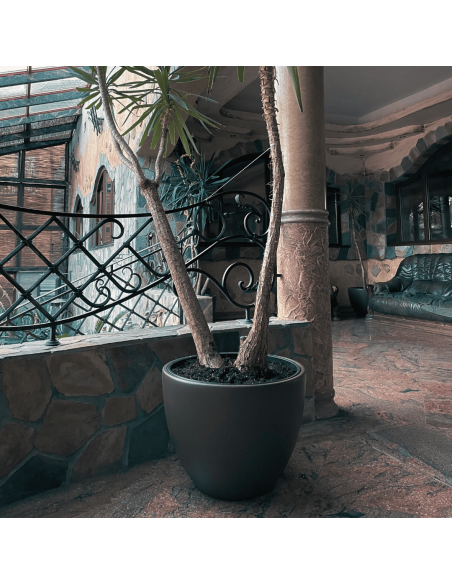 Donica duża mrozoodporna okrągła Hera 57 cm - antracyt