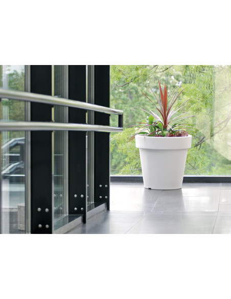 Duża okrągła donica 60 cm 55L - biała