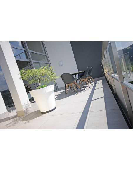 Duża okrągła donica 60 cm 55L - biała