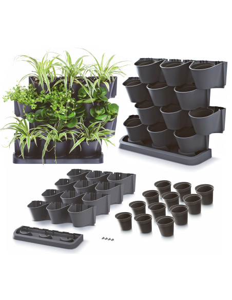 Zielona ściana - zestaw doniczek wertykalnych z możliwością łączenia