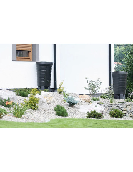 Pojemnik na deszczówkę 210 L zbiornik na wodę - czarny