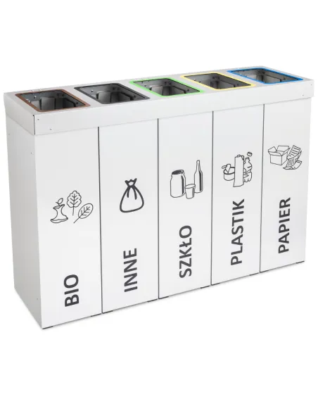 Kosz do segregacji DENEB 5x50L z pokrywą – modułowy