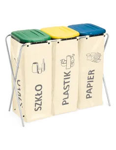 Kosz na śmieci - stelaż z workami premium ANTARES beżowy 3 x 120 L