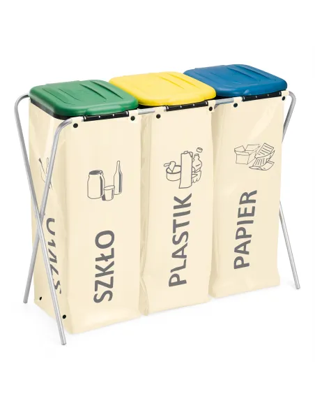 Kosz na śmieci - stelaż z workami premium ANTARES beżowy 3 x 120 L