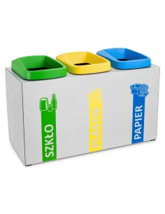 Kosz 3 x 45 L do segregacji z wkładami otwartymi WEZEN 3 x 45 L