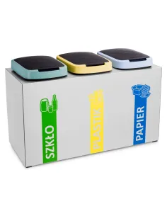 Kosz 3 x 45 L do segregacji z wkładami z klapą SARGAS 3 x 45 L
