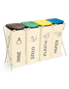 Kosz na śmieci - stelaż z workami premium ANTARES beżowy 4 x 120 L