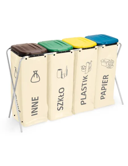 Kosz na śmieci - stelaż z workami premium ANTARES beżowy 4 x 120 L